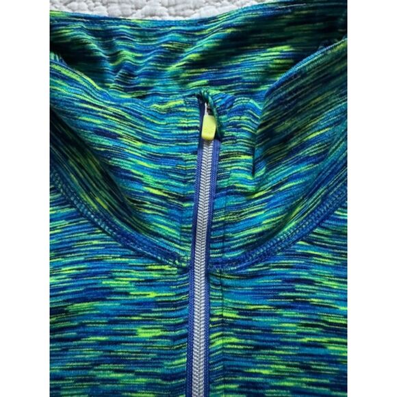 ATHLETA Mendoza Green Blue Space Dye 1/2 Zip Long Sleeve Athletic top, Small - Picture 8 of 9